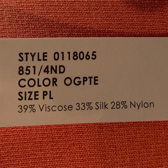 Petite August Silk Orange Sleeveless Silk Sweater, Large - Picture 4 of 4